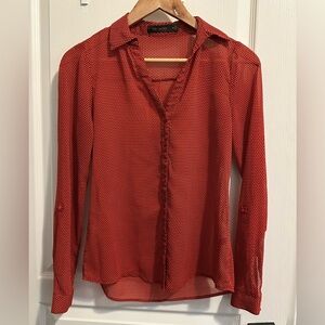 The Limited Geometric Print Red Blouse
